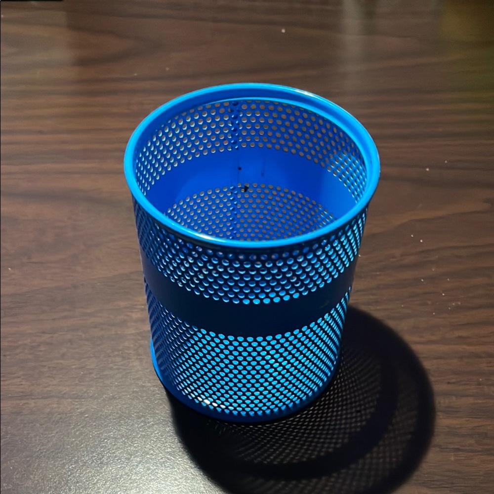 Blue Mesh Pen Holder